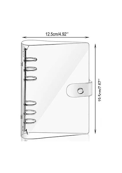 Şeffaf A6 Gevşek Yaprak Mini Bağlayıcı Cepler Snap Düğmesi Mini Bütçe Bağlayıcı 6 Halka Bağlayıcı Kapakları Pvc Şeffaf Defter Yuvarlak Halka Koruyucu (Yurt Dışından)