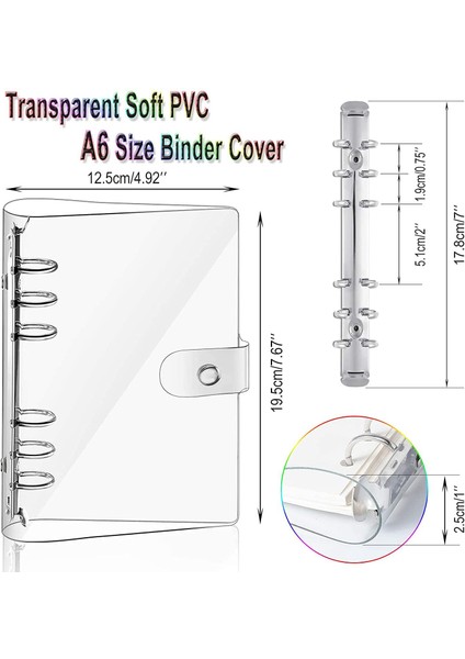 Şeffaf A6 Gevşek Yaprak Mini Bağlayıcı Cepler Snap Düğmesi Mini Bütçe Bağlayıcı 6 Halka Bağlayıcı Kapakları Pvc Şeffaf Defter Yuvarlak Halka Koruyucu (Yurt Dışından) indirimleri