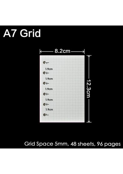 A7 Izgara Yüksek Kaliteli Telli Defter A7 Insert Yedekler 6 Delik Gevşek Yaprak Spiral Günlüğü Planlayıcısı Iç Çekirdek 100G Kağıt (Yurt Dışından)