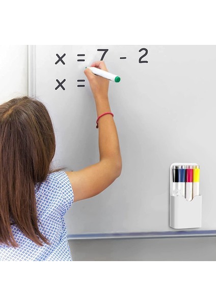 Beyaz Manyetik Işaretleyici Tutucu, Beyaz Tahta Veya Buzdolabı Için Kalem Tutucu, Okul, Ofis, Ev Için Mıknatıslı Kalem Bardağı 4'lü Paket (Yurt Dışından) indirimleri