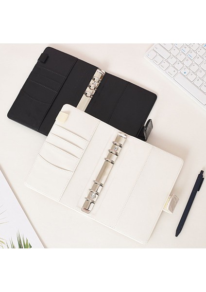 D 2 Etiketli Set A7 2023 Yeni Pu Deri Defter A7 Bağlayıcı Dıy Planlayıcı Organizatör 6 Fermuarlı Cepler 12 Adet Bütçe Sayfası 2 Adet Fransız Alfabesi Çıkartmaları (Yurt Dışından)
