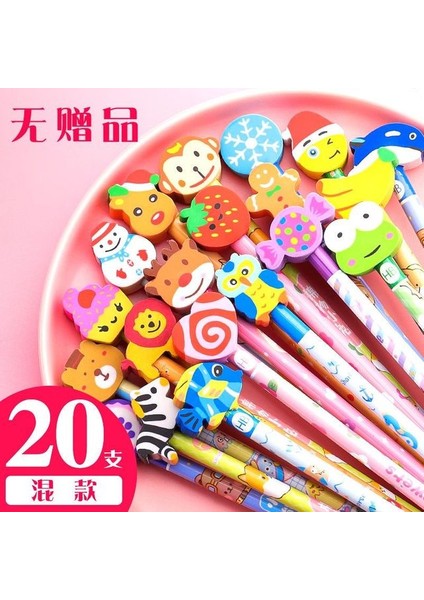 20 Adet Mix 20/30/100 Adet/grup Karikatür Hayvanlar Silgili Kalem Kalem Çocuk Çalışma Kalem Öğrenciler Çocuklar Ahşap Kalem Yazma Kırtasiye (Yurt Dışından)