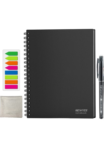 B5 Siyah A5 B5 Akıllı Silinebilir Defter Kağıdı Silme Not Defteri Not Defteri Kalem ile Kaplı Cüzdan Günlük Defteri Ofis Okul Çizim Hediye (Yurt Dışından)