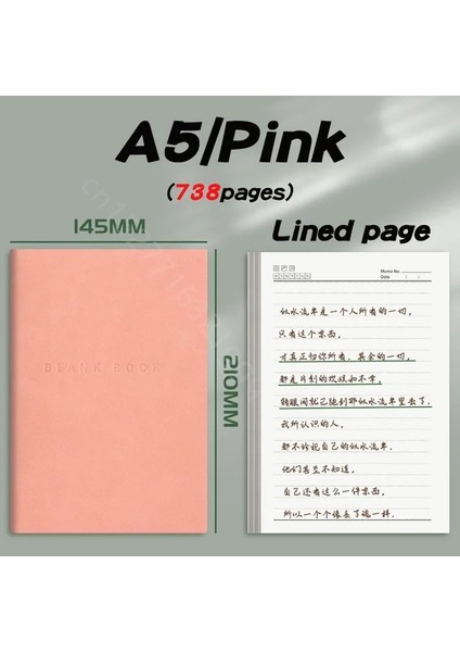 Pembe Çizgili Süper Kalın Dizüstü A5 Sevimli Bloknotlar Renkler Yaratıcılık Kırtasiye 760 Sayfa Boş Pu Kapak Kırtasiye Okul Ofis Malzemeleri (Yurt Dışından)