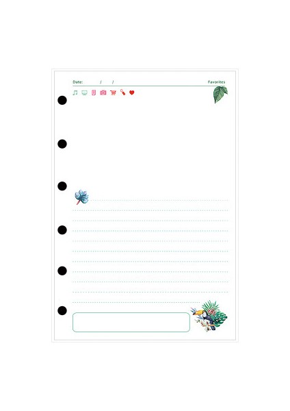 Not A5 45 Sayfa Kawaii A5 A6 A7 Gevşek Yaprak Defter Kağıdı Dolum Spiral Ciltleyici Dizin Iç Sayfalar Aylık Haftalık Günlük Planlayıcı Gündem (Yurt Dışından)