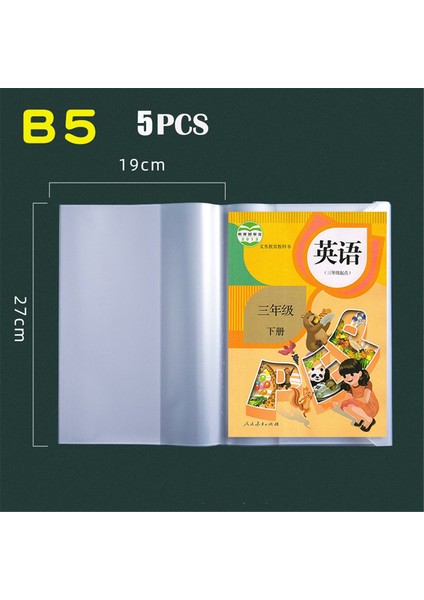 B5 5 Adet 5 Yaprak A4 A5 B5 Ders Kitabı Şeffaf Kapak Defter Kapağı Kitap Kapağı Su Geçirmez Koruyucu Kapak Öğrenci Ders Kitapları Için (Yurt Dışından)
