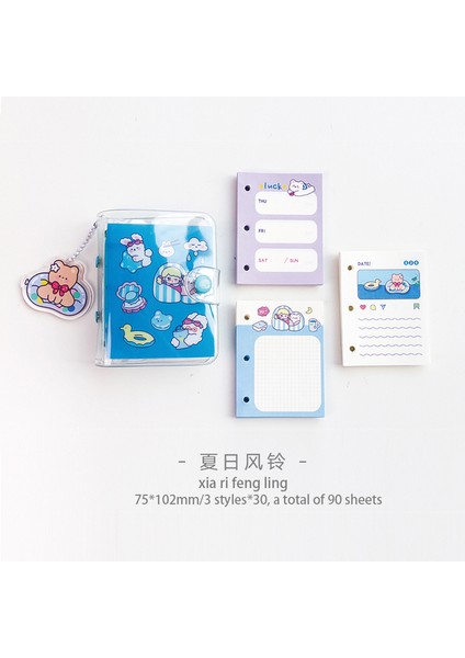 Xiaomi Ri Feng Ling Mini Sevimli Şeffaf Mini Gevşek Yapraklı Defter Yaratıcı Taşınabilir Cep El Kitabı 3 Halka Bağlayıcı Kawaii Okul Malzemeleri Kırtasiye (Yurt Dışından)