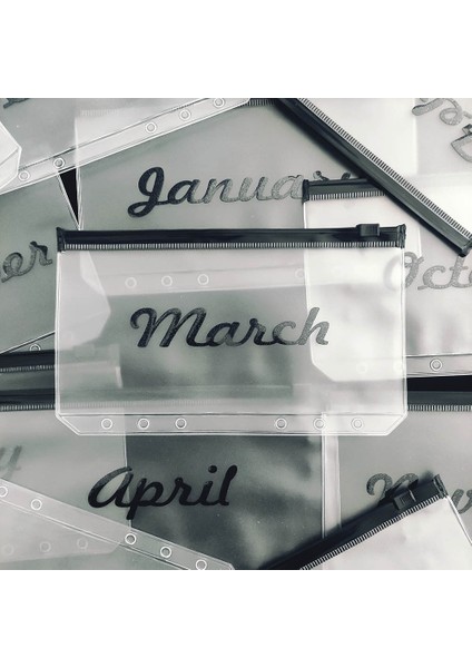 Ağustos A6 A6/a5 Ay Nakit Planlayıcısı Bağlayıcı Cep Dosya Organizatör Depolama Klasörü Şeffaf Pvc Gevşek Yaprak Kese Fermuarlı Dosyalama Bağlayıcı (Yurt Dışından)