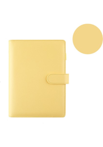Sarı A5 Macaron Renk A5 A6 6 Telli Pu Klipsli Defter Deri Gevşek Yaprak Defter Kapağı Defterler Dergisi Kawaii Kırtasiye (Yurt Dışından)