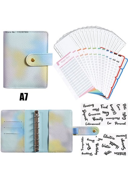 Bir Set A7 2023NEW A7 Pu Deri Bütçe Bağlayıcı Defter Nakit Zarflar Sistemi Seti Bağlayıcı Cepler Para Bütçe Tasarrufu Fatura Organizatör (Yurt Dışından)
