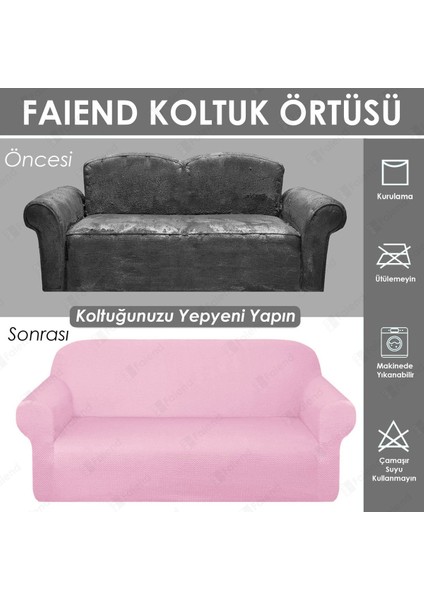 pembe Koltuk Kılıfı lastikli balpetek kanepe Takımı Çekyat Örtüsü (3+3+1+1) Tam kaplama kılıf koltuk örtüsü