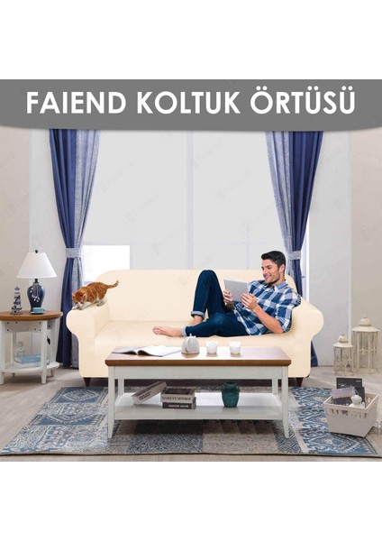 Krem Koltuk Kılıfı lastikli balpetek kanepe Takımı Çekyat Örtüsü (3+3+1+1) Tam kaplama kılıf koltuk örtüsü