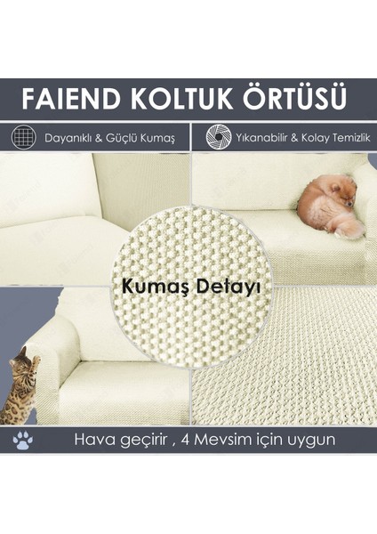 Krem Koltuk Kılıfı lastikli balpetek kanepe Takımı Çekyat Örtüsü (3+3+1+1) Tam kaplama kılıf koltuk örtüsü