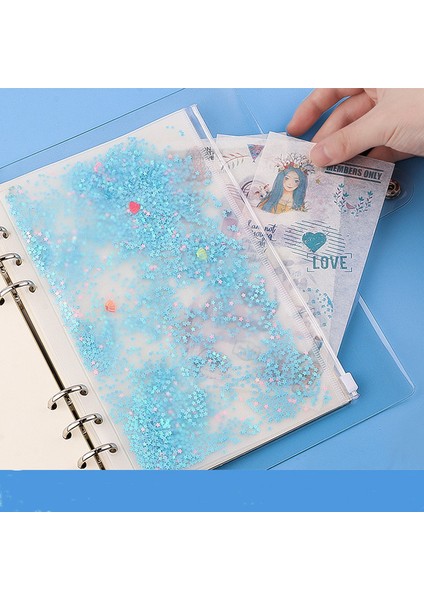 Mavi A6 Macaron Renk A5 A6 6 Telli Pu Klipsli Defter Deri Gevşek Yaprak Defter Kapağı Defterler Dergisi Kawaii Kırtasiye (Yurt Dışından)