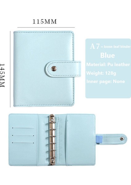 Mavi Iyi Malzeme A7 Pu Deri Bütçe Bağlayıcı Defter Nakit Zarflar Sistemi Seti Bağlayıcı Cepler Para Bütçe Tasarrufu Fatura Organizatör (Yurt Dışından)