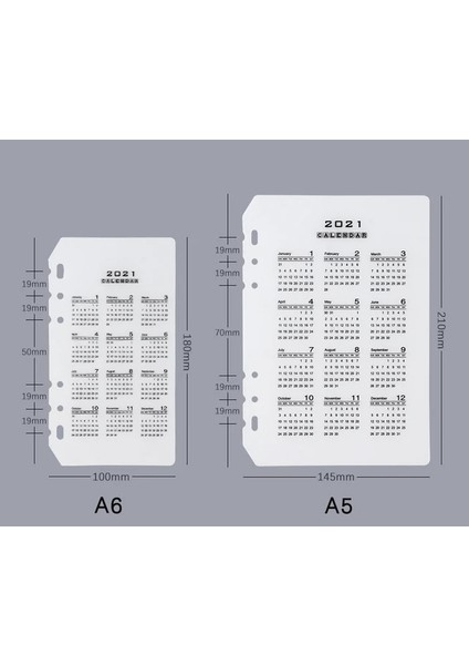 Pp Takvim Pp B5 9 Delik 2 Paket Üst Taraf Planlayıcı Günlük Bölücüler A5 A6 A7 B5 A4, Siyah Kraft Beyaz Dizin Ayırıcı Kağıt Kontrol Paneli (Yurt Dışından)