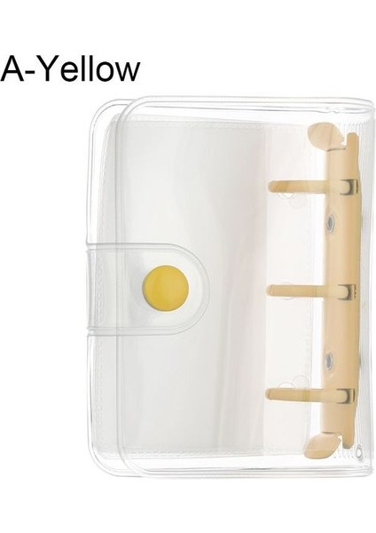 A-Sarı 1 Pc Yaratıcı 3 Delik Mini Pvc Gevşek Yaprak Defter Kapağı Dıy El Hesabı Günlüğü Taşınabilir Dizüstü Klip Dolum Okul Kırtasiye (Yurt Dışından)
