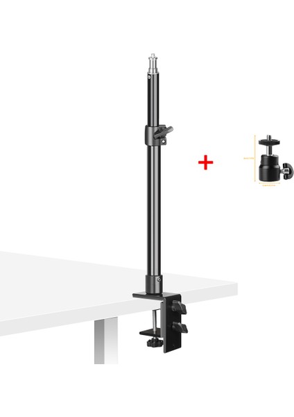 Top Kafalı Sh C-Kelepçe Işık Tripod Masaüstü Işık Standı 1/4 "top Kafa ile Ayarlanabilir Masa Üstü Braketi Standı Kamera, Halka Işık (Yurt Dışından) fiyatları