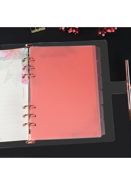 Gül Altın A5 A6 Şeffaf Kağıt Dizini Bölücü 6 Delik Bağlayıcı Planlayıcısı Dizüstü Kırtasiye Defter Kağıdı Bölücü Aksesuarları (Yurt Dışından) fiyatları