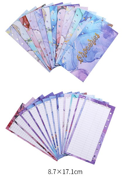 Mermer Seti 12 Adet 12 Adet A6 Bütçe Planlayıcısı Gevşek Yaprak Defter Dolgu Kağıdı Için Iç Sayfa 6 Delikli Bağlayıcı Finansal Yönetim Bütçe Tasarrufu Para (Yurt Dışından)