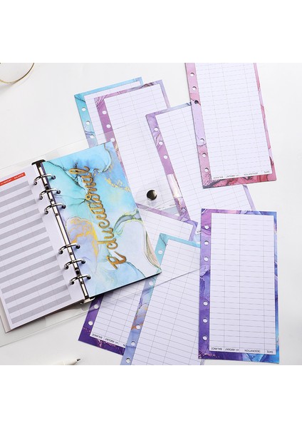 Mermer Seti 12 Adet 12 Adet A6 Bütçe Planlayıcısı Gevşek Yaprak Defter Dolgu Kağıdı Için Iç Sayfa 6 Delikli Bağlayıcı Finansal Yönetim Bütçe Tasarrufu Para (Yurt Dışından)