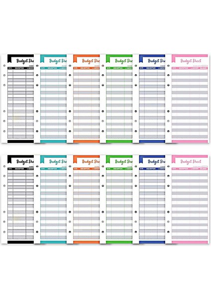 12 Adet A6 A5 A6 A7 Bağlayıcı Bütçe Planlayıcısı Organizatör 6 Klasörlü Klasör Zarfları Cepler ve 12 Adet Gider Bütçe Sayfaları (Yurt Dışından) modelleri