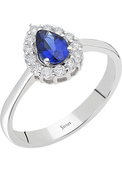 Pırlanta ve Damla Safir Taşlı Yüzük 0417R0048