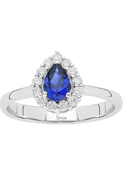 Pırlanta ve Damla Safir Taşlı Yüzük 0417R0048 fiyatları