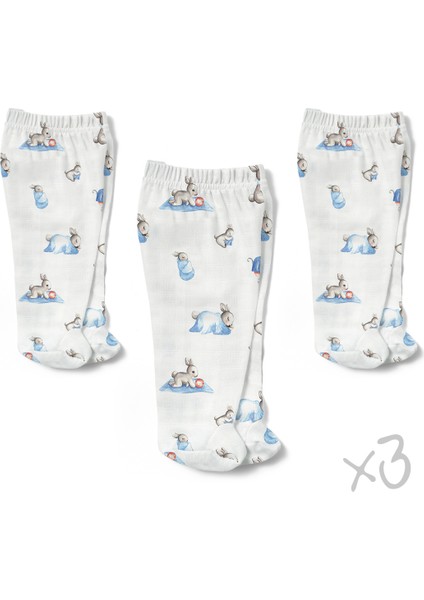 Müslin Patikli Alt 3’lü Set – Bébé Lapin