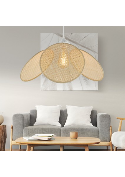 Pavlik Tekli Rattan Modern Tasarım Oturma Odası Avize