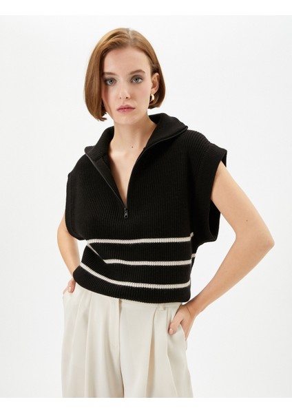 Oversize Süveter Yarım Fermuarlı Dik Yaka Örgü fiyatları