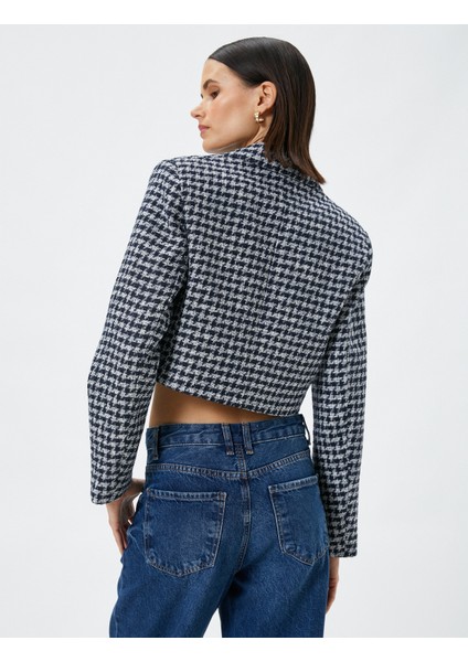 Blazer Tüvit Ceket Crop Kruvaze Gold Düğme Detaylı fırsatları