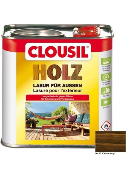 Solvent Bazlı Ahşap Koruyucular 25LTCLOU Nr:12 Kahve Slv Bazlı Ahşap Koruyucu 25 Litre