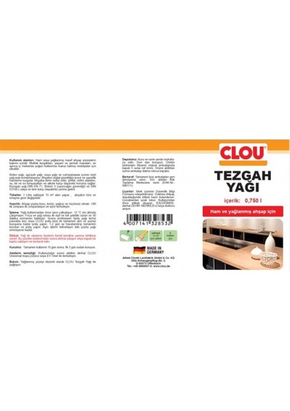 30763.00000 Ahşap Tezgah Yağı 100ML