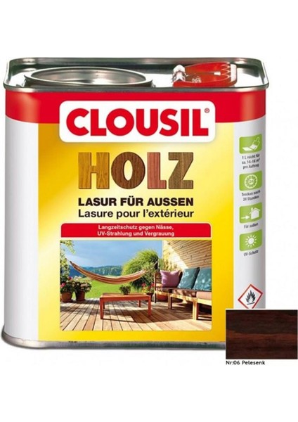 Solvent Bazlı Ahşap Koruyucular 2,5ltCLOU Nr:06 Pelesenk Slv Bazlı Ahşap Koruyucu 2,5lt