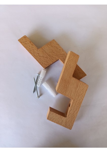Ahşap Modern Askılık 6 Adet Banyo Antre Çocuk Odası Duvar Askı Doğal Minimalist Hediyelik