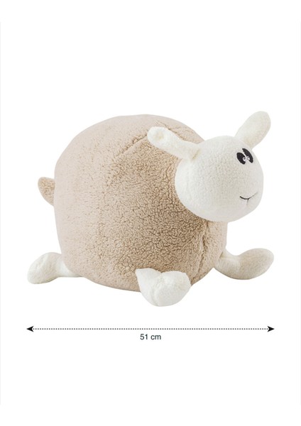 Koyun Figürlü Dolgulu Peluş Bebek Kırlent 51 cm Uyku ve Oyun Arkadaşı Peluş Yumuşak Oyuncak