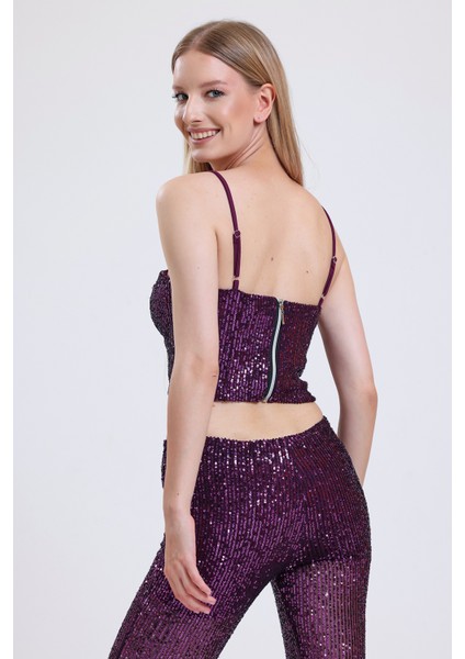 Gloplu Arkası Fermuarlı Zara Payet Bustiyer | BST33154 indirimleri
