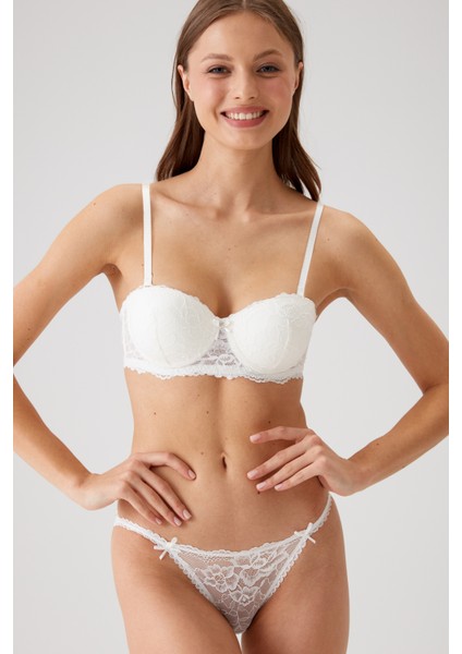 4563 Straplez Push-Up Sütyen Takım