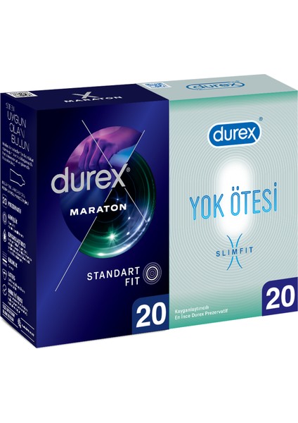 Yok Ötesi Slim Fit 20'li Ince + Maraton 20'li Prezervatif