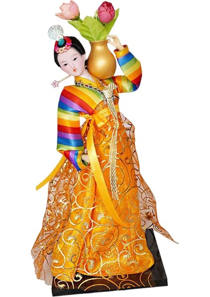 Geyşa Heykelcik 12 "ayakta Hanbok Minyatür Figürleri ve Turuncu (Yurt Dışından)