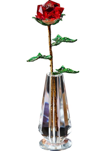 Kristal Çiçek Heykel Figürler Kitaplık Dekor Süsleme 26X14 cm (Yurt Dışından)