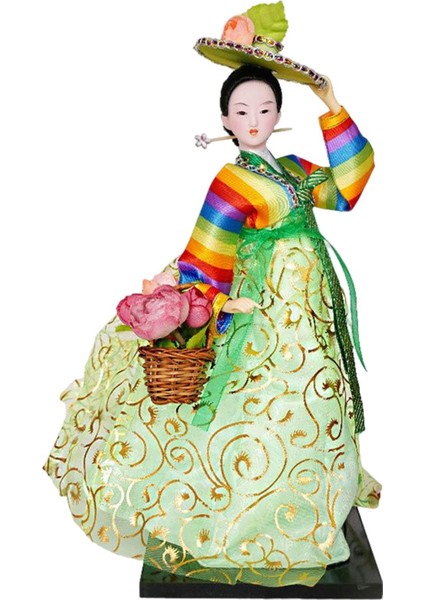 Geyşa Heykelcik 12 "ayakta Hanbok Minyatür Figürleri Şil (Yurt Dışından)