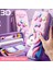 Tek Boynuzlu At Büyük Pembe Unicorn Kalem Kutusu Eva 3D Kalem Kutusu Kırtasiye Organizatör Okul Malzemeleri Kawaii Cetvel Silgi Tutucu Hediye Kese Ins Depolama (Yurt Dışından) 3