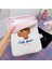 Pembe Milkjoy Karikatür Ayı Çanta 10.5 11 Inç Mac ipad Durumda Tutucu Sevimli Kore Moda Okul Organizatör Dosya Çantaları Studnet Hediye (Yurt Dışından) 5