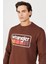 W646H1H44 Kahverengi Wrangler Baskılı Bisiklet Yaka Erkek Sweat 3