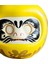 Japon Daruma Şanslı Heykelcik Seramik Heykeli Üstü Heykel Feng Shuiı Süslemeı Ev Dekor Kitaplıküstü Için - Sarı (Yurt Dışından) 5