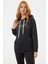 Kanguru Cepli Kapüşonlu Sweatshirt - Siyah 4
