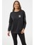 Fermuarlı Rahat Kalıp Sweatshirt - Siyah 2