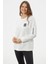 Fermuarlı Rahat Kalıp Sweatshirt - Ekru 2